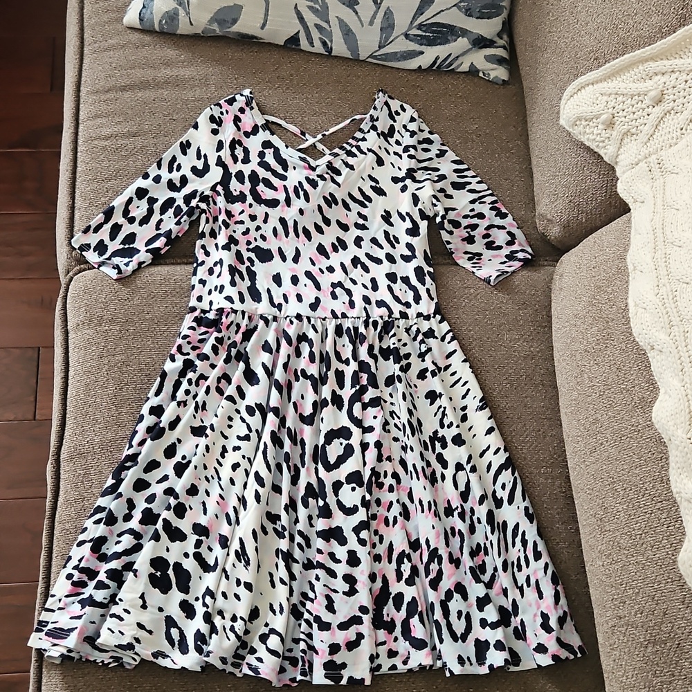 DotDotSmile Pastel Leopard Print Ballerina Dress